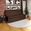 Ver imagem 6 de Sofá Cama Decorativo 2 Lugares Encosto Reclinável 1,90M Impala Suede Marrom - Gran Belo