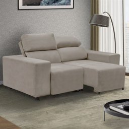 Sofá Decorativo Retrátil 2 Lugares 1,90M Zeppelin Suede Bege - 5