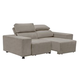 Sofá Decorativo Retrátil 2 Lugares 1,90M Zeppelin Suede Bege - 6