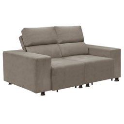 Sofá Decorativo Retrátil 2 Lugares 1,90M Zeppelin Suede Bege - 1