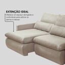Ver imagem 4 de Sofá 3 Lugares Retrátil e Reclinável em Tecido Linhão Atenas Off White