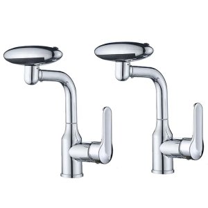 Torneira Monocomando Kit 2 Uni Cozinha Agua Quente Fria Misturador Rotaçao 360 Graus Quatro Jatos de