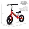 Bicicleta Infantil De Equilibrio Sem Pedal Aro 12 Bike 2 Rodas Suporta Até 25Kg Vermelha - 2