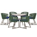 Ver imagem 1 de Mesa e 6 Cadeiras Jantar Noronha Marrom E10 Trama Original Verde
