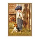 Ver imagem 1 de Quadro Moldurado Menino Garoto e Cachorro Pet Criança Decoração de Parede