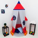 Ver imagem 1 de Tenda Cabaninha 3 Peças Infantil Tipo Barraca Cinza Foguete