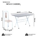 Ver imagem 3 de Conjunto de Mesa Tubular 100x60cm Tampo em Granito Ocre com 4 Cadeiras Lívia Branco Botanic Bege/Branco