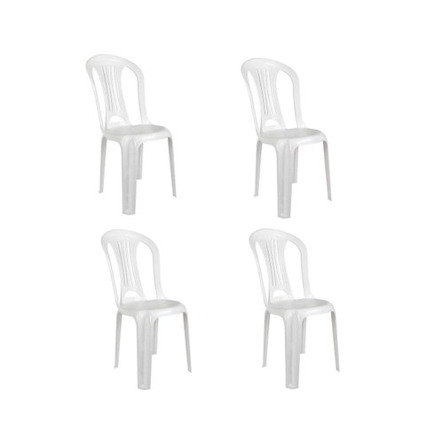 Conjunto 4 Cadeiras Plásticas Bistro Mor Empilhável até 182kg