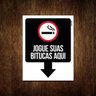 Kit 3 Placas - Cigarro Jogue Suas Bitucas Aqui - 1