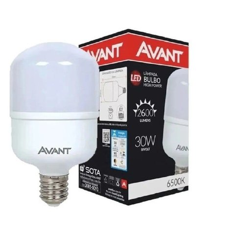Kit 10 Lâmpada Led Bulbo E27 30w 6500K Bivolt Branco Frio Avant