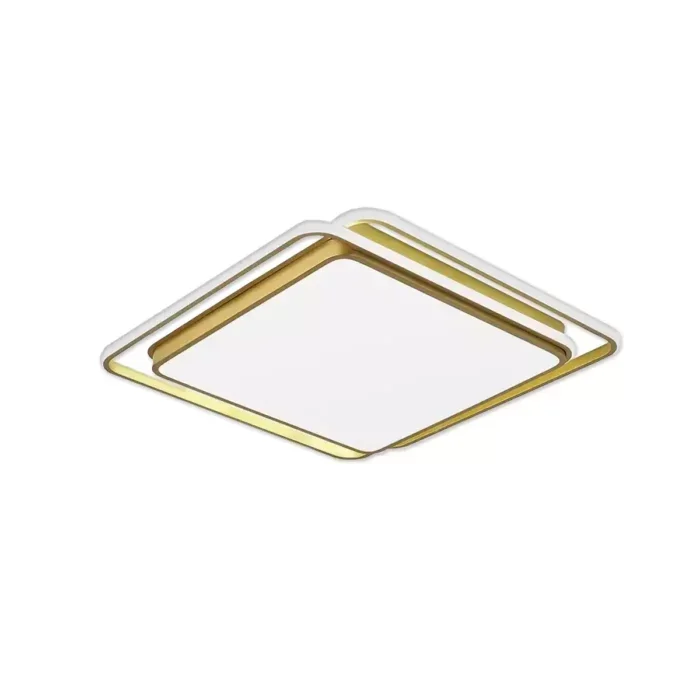 Plafon Led Hoop Quadrado 72w Multicolor Bivolt Dourado