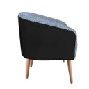 Ver imagem 3 de Poltrona Stella Linho A72 com Corino Preto Pés Palito Natural - D'Rossi