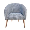 Ver imagem 2 de Poltrona Stella Linho A72 com Corino Preto Pés Palito Natural - D'Rossi