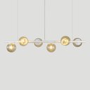 Ver imagem 2 de Lustre Pendente Figo Branco - 6 Globos Esfera de Vidro Ambar
