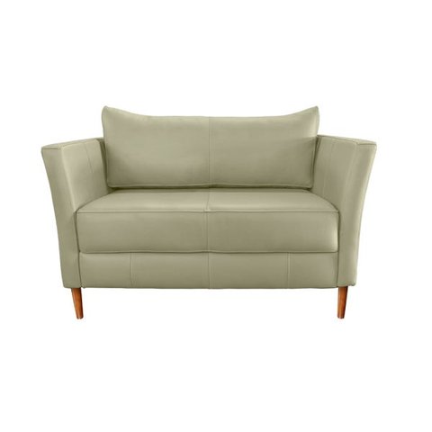 Poltrona Alícia 02 Lugares Couro Fendi A108 120 cm Pés de Madeira - D'Rossi