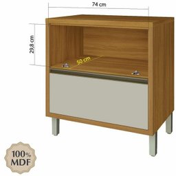 Balcão Modular de Cozinha com 1 Porta e 1 Gaveta Baronesa - Nesher - 3