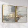 Quadro Decorativo Abstrato Cinza com Dourado Kit 2 Quadros - 3