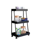 Ver imagem 5 de Carrinho Organizador Multiuso 03 Prateleiras P1032 Preto Pp Milani Store Preto