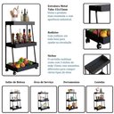 Ver mais imagens de Carrinho Organizador Multiuso 03 Prateleiras P1032 Preto Pp Milani Store Preto