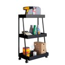 Ver imagem 4 de Carrinho Organizador Multiuso 03 Prateleiras P1032 Preto Pp Milani Store Preto