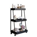 Ver imagem 7 de Carrinho Organizador Multiuso 03 Prateleiras P1032 Preto Pp Milani Store Preto