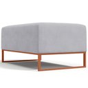 Ver imagem 7 de Puff Decorativo Sala De Estar Cléo 90cm Base De Ferro Cobre W01 Suede Cinza - Lyam Decor