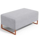 Ver imagem 1 de Puff Decorativo Sala De Estar Cléo 90cm Base De Ferro Cobre W01 Suede Cinza - Lyam Decor