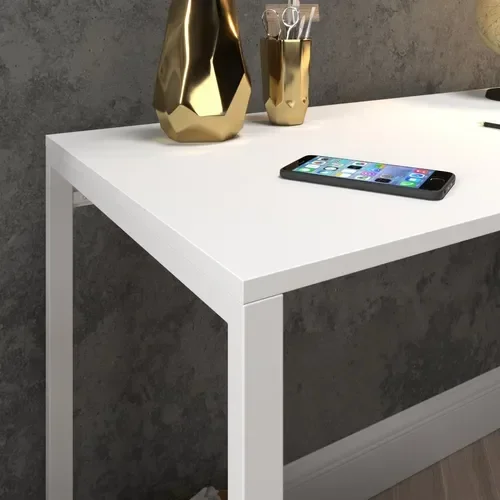 Ver imagem 3 de Escrivaninha 120cm Mesa Madeira Branca Móveis Industrial Escritório Office