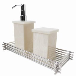 Bandeja de Vidro para Decoração Retangular Espelhada Lavabo Cromado - 7 Bandeja de Vidro para Decoração Retangular Espelhada Lavabo Cromado - 7