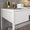 Ver imagem 2 de Mesa Escritório Gavetas Sala Quarto Office Davi Industrial 150x60 - Branca