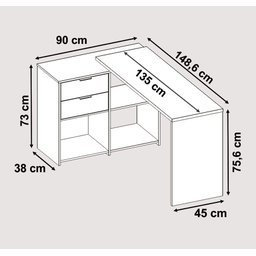 Mesa para Computador Office NT 2060 Preto - Notável - 7