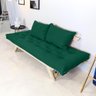 Sofá Japão Futon Verde Bandeira Em Madeira Maciça - 2