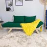 Sofá Japão Futon Verde Bandeira Em Madeira Maciça - 14