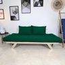 Sofá Japão Futon Verde Bandeira Em Madeira Maciça - 4