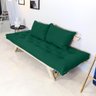 Sofá Japão Futon Verde Bandeira Em Madeira Maciça - 7