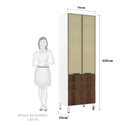 Ver imagem 3 de Paneleiro Torre 70cm 2 Portas com Vidro Reflecta Bronze 2 Gavetas 1 Gavetão Pérola Luciane Móveis