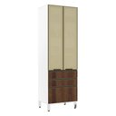Ver imagem 1 de Paneleiro Torre 70cm 2 Portas com Vidro Reflecta Bronze 2 Gavetas 1 Gavetão Pérola Luciane Móveis