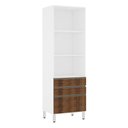 Ver imagem 2 de Paneleiro Torre 70cm 2 Portas com Vidro Reflecta Bronze 2 Gavetas 1 Gavetão Pérola Luciane Móveis