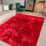 Tapete Sala Peludo Felpudo Macio Grande 2,40 M x 2,00 M: Vermelho - 2