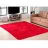 Tapete Sala Peludo Felpudo Macio Grande 2,40 M x 2,00 M: Vermelho - 3