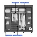 Ver imagem 2 de Guarda-Roupa Casal Londres 6 Portas 4 Gavetas Imop