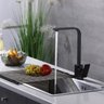 Torneira Gourmet de Cozinha Monocomando Misturador Slim Quadrada Preta - 5