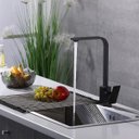 Ver imagem 5 de Torneira Gourmet de Cozinha Monocomando Misturador Slim Quadrada Preta