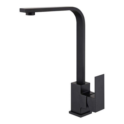 Torneira Gourmet de Cozinha Monocomando Misturador Slim Quadrada Preta