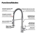 Ver imagem 6 de Torneira Gourmet Flexível Monocomando de Cozinha