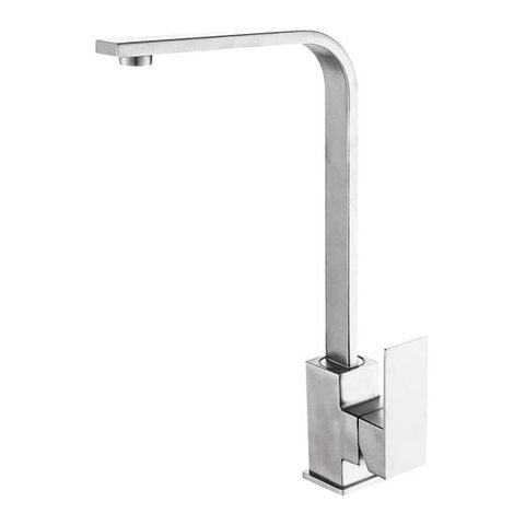 Torneira Gourmet de Cozinha Monocomando Misturador Slim Quadrada Escovada
