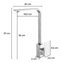 Ver imagem 3 de Torneira Gourmet de Cozinha Monocomando Misturador Slim Quadrada Escovada