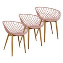 Ver imagem 1 de Kit 3 Cadeiras Poltrona Clarice Sidera Nest Web C/ Apoio de Braço - Rosa