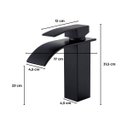 Ver imagem 3 de Torneira Cascata Banheiro Preta Monocomando Misturador