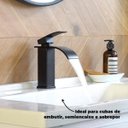 Ver imagem 4 de Torneira Cascata Banheiro Preta Monocomando Misturador